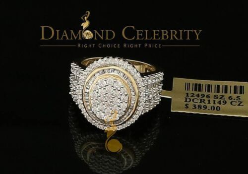 DiamondCelebritees 925 Sterling Silver Yellow Cubic Zirconia 5.0ct Oval Engagement Womens Ring SZ 7