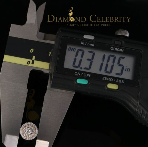 DiamondCelebritees Yellow Sterling Silver 0.78ct Cubic Zirconia Ladies 925 Hip Hop Round Earrings