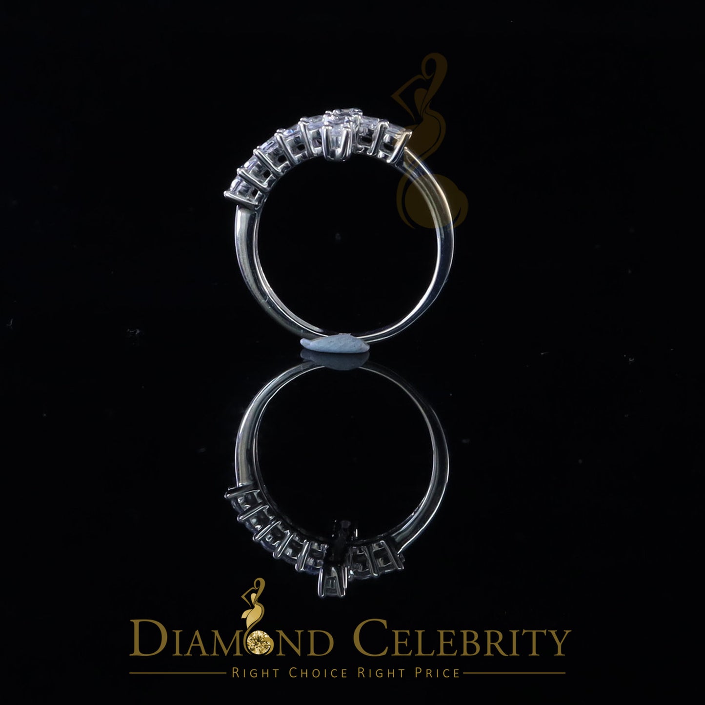 DiamondCelebritees 1.50ct Cubic Zirconia 925 Sterling White Silver Cross Womens Fashion Ring Size 8