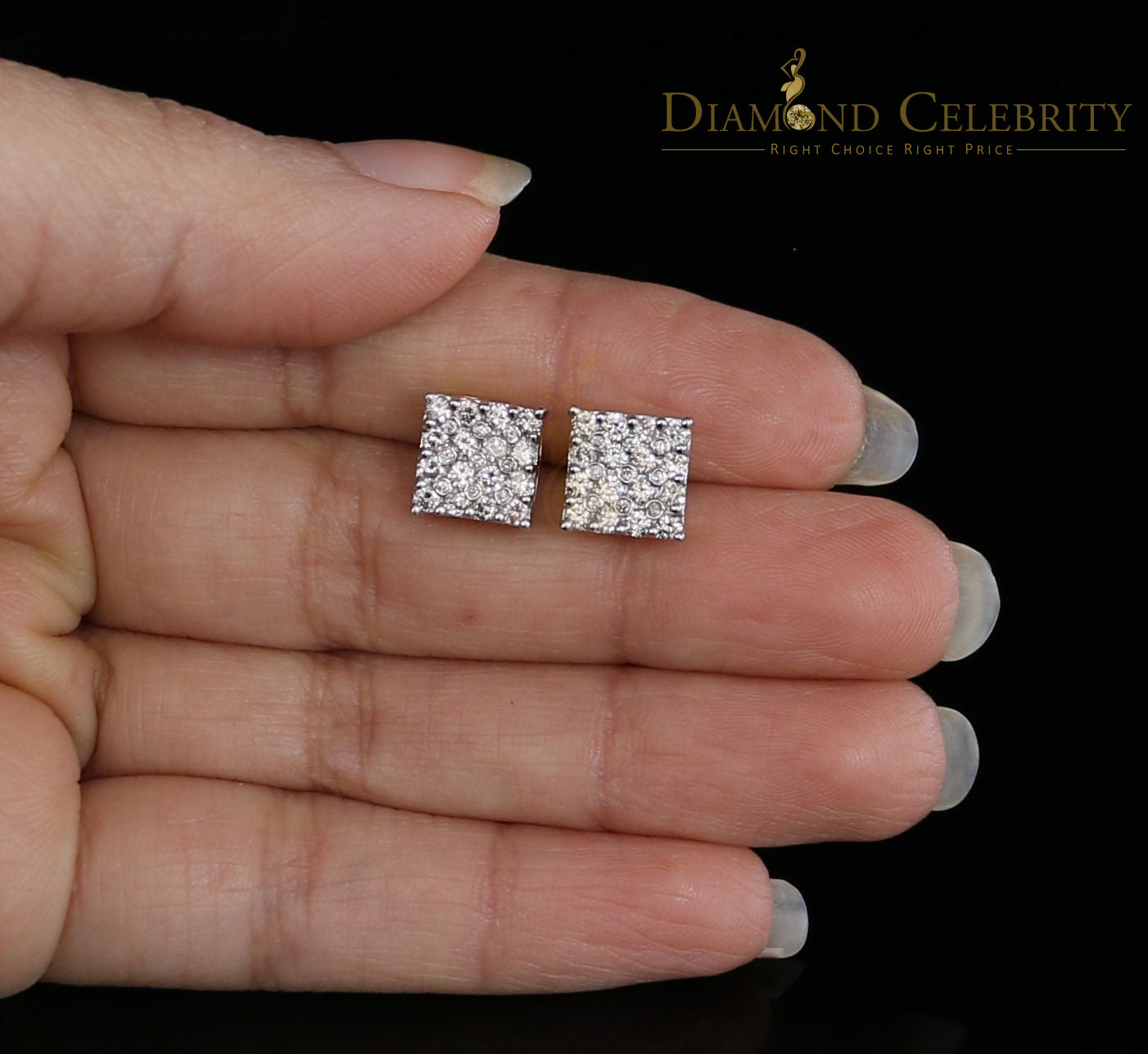 DiamondCelebritees10K Real Yellow Gold with 1.00CT Real Diamond Men's/Women's Stud Earrings