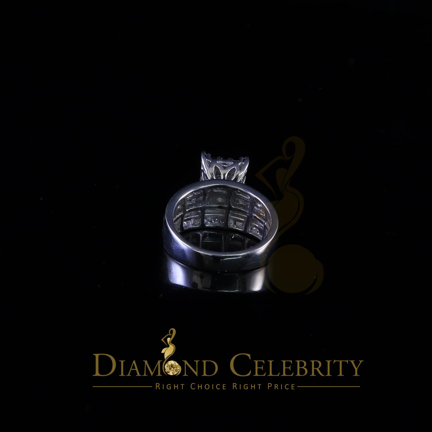 DiamondCelebritees 925 White Square 2.36 ct Cubic Zirconia Silver Womens Engagement Ring Size 8