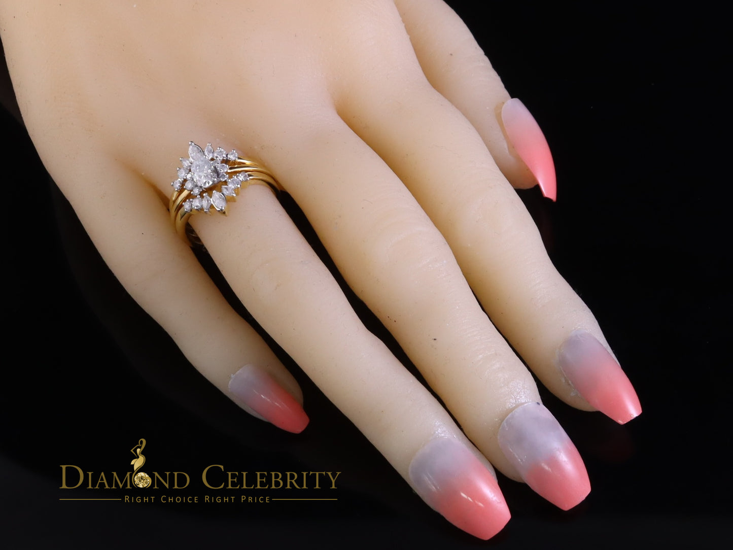 DiamondCelebritees 925 Silver Yellow 1.25ct VVS D Oval Solitaire Moissanite Bridal Insert Ring SZ 7