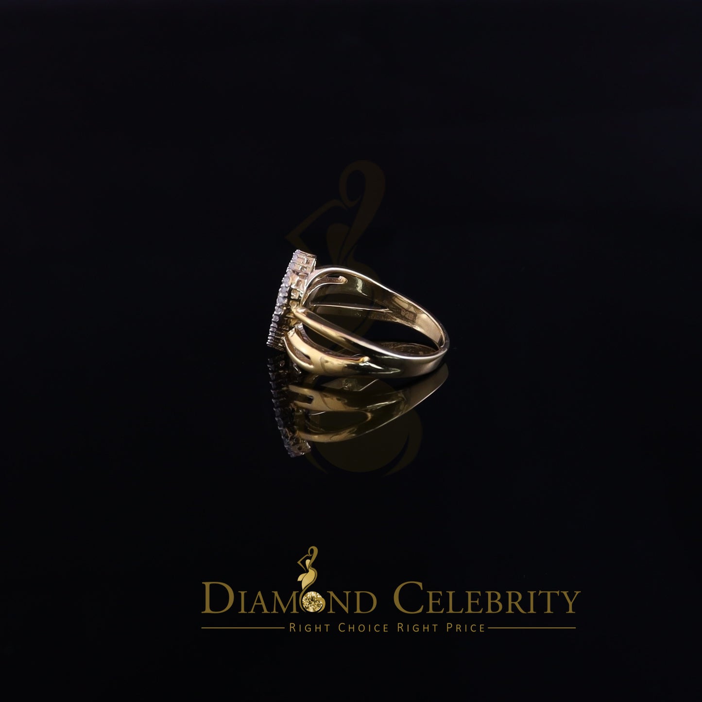 DiamondCelebritees 925 Silver 0.52ct Shiny Cubic Zirconia Yellow Heart Engagement Womens Ring SZ 7