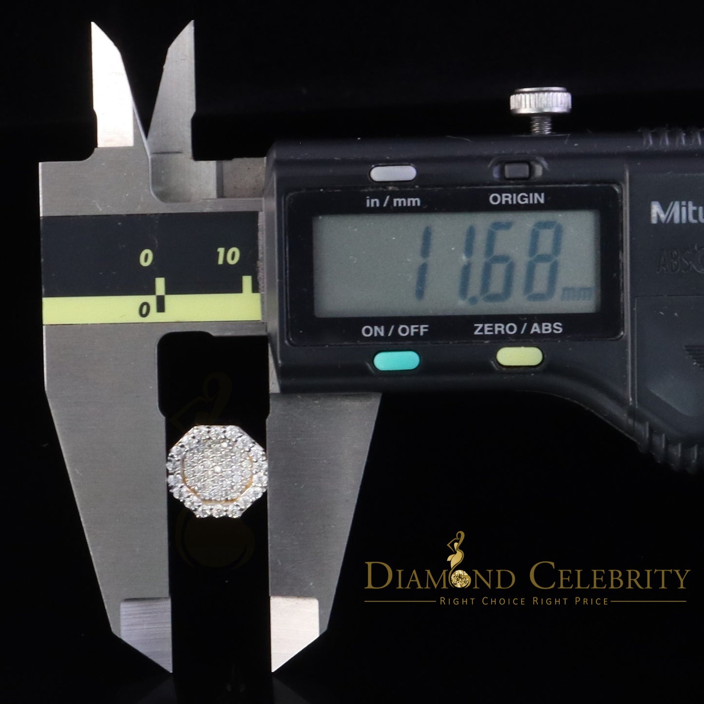 DiamondCelebritees 925 Yellow Silver 1.00ct VVS 'D' Moissanite Octagone Stud Earring Men's/Womens