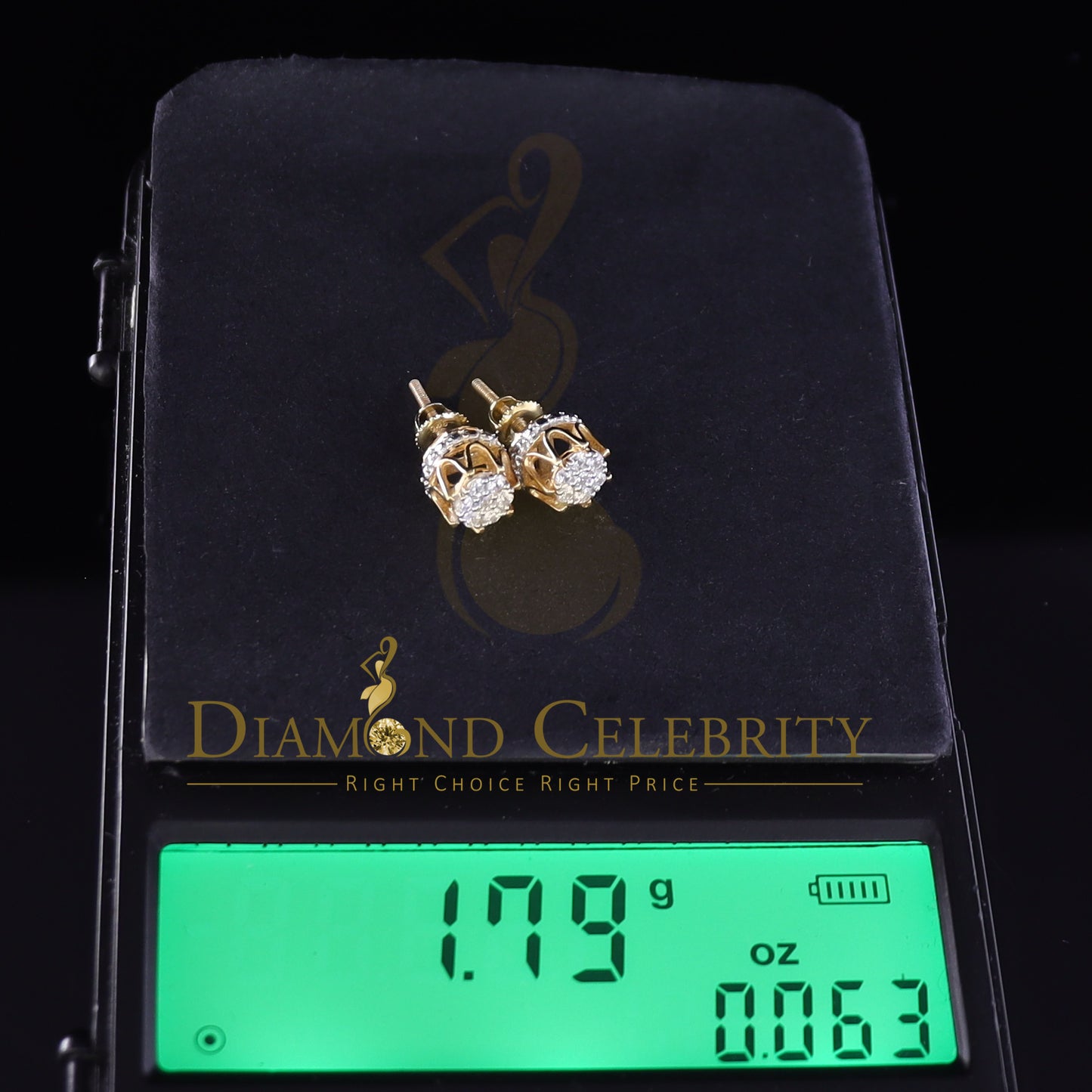 DiamondCelebritees Yellow 925 Silver Sterling 0.36ct Cubic Zirconia Hip Hop Floral Women's Earrings