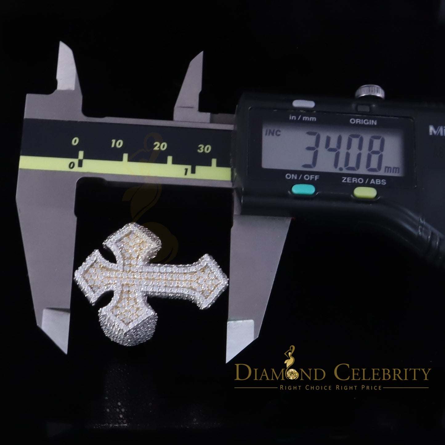 DiamondCelebritees New Men's 925 Sterling Silver 5.50ct VVS D Moissanite White Cross Rings Size 10