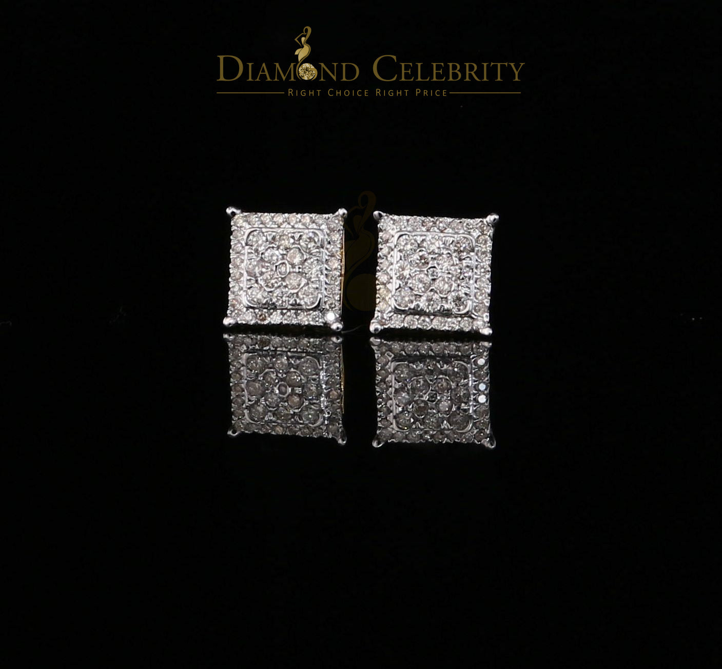 DiamondCelebritees10K Real Yellow Gold with 0.55CT Real Diamond Men's/Women's Stud Earrings