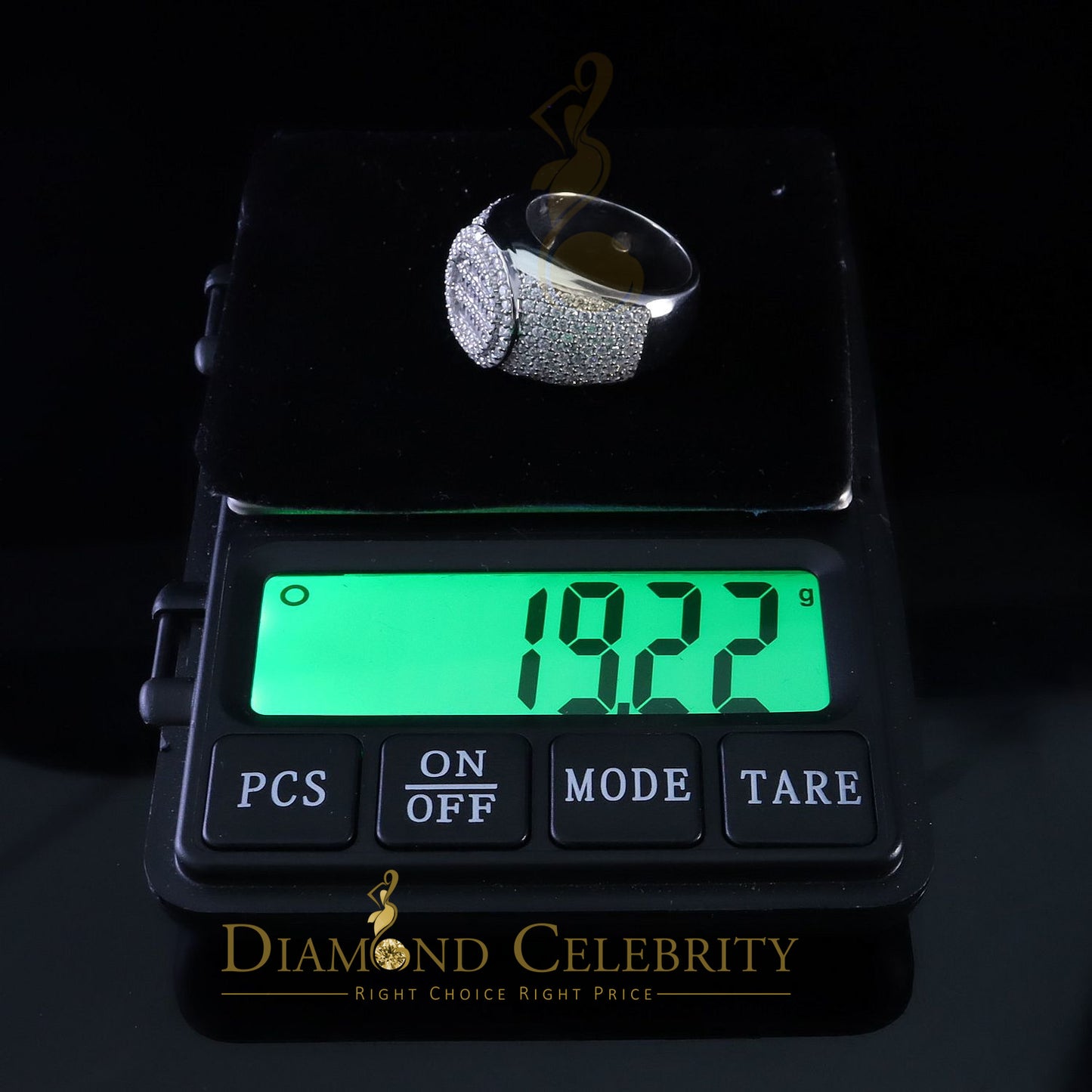 DiamondCelebritees 4.50ct White Silver VVS 'D' Moissanite Baguette Round Rings SZ 10 for Men's