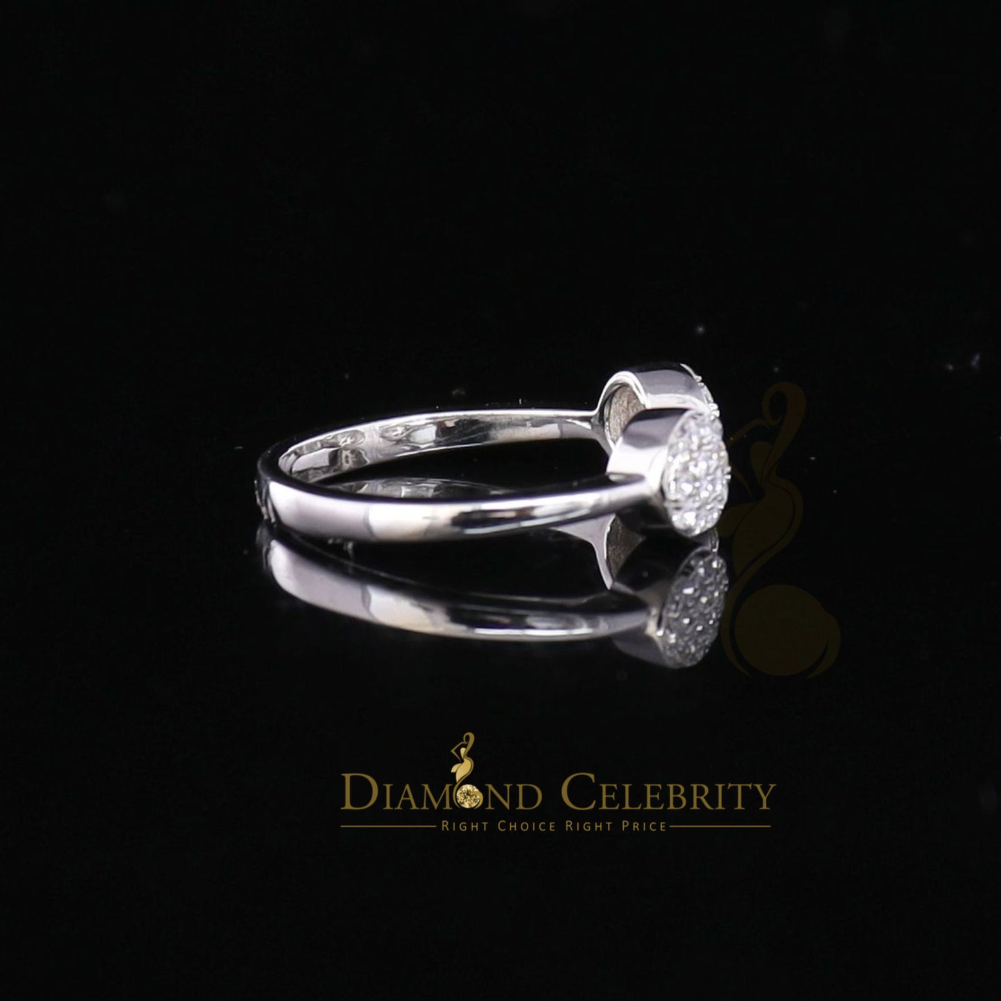 DiamondCelebritees 0.33ct Sterling Silver Shiny White 925 Cubic Zirconia Round Womens Ring Size 6