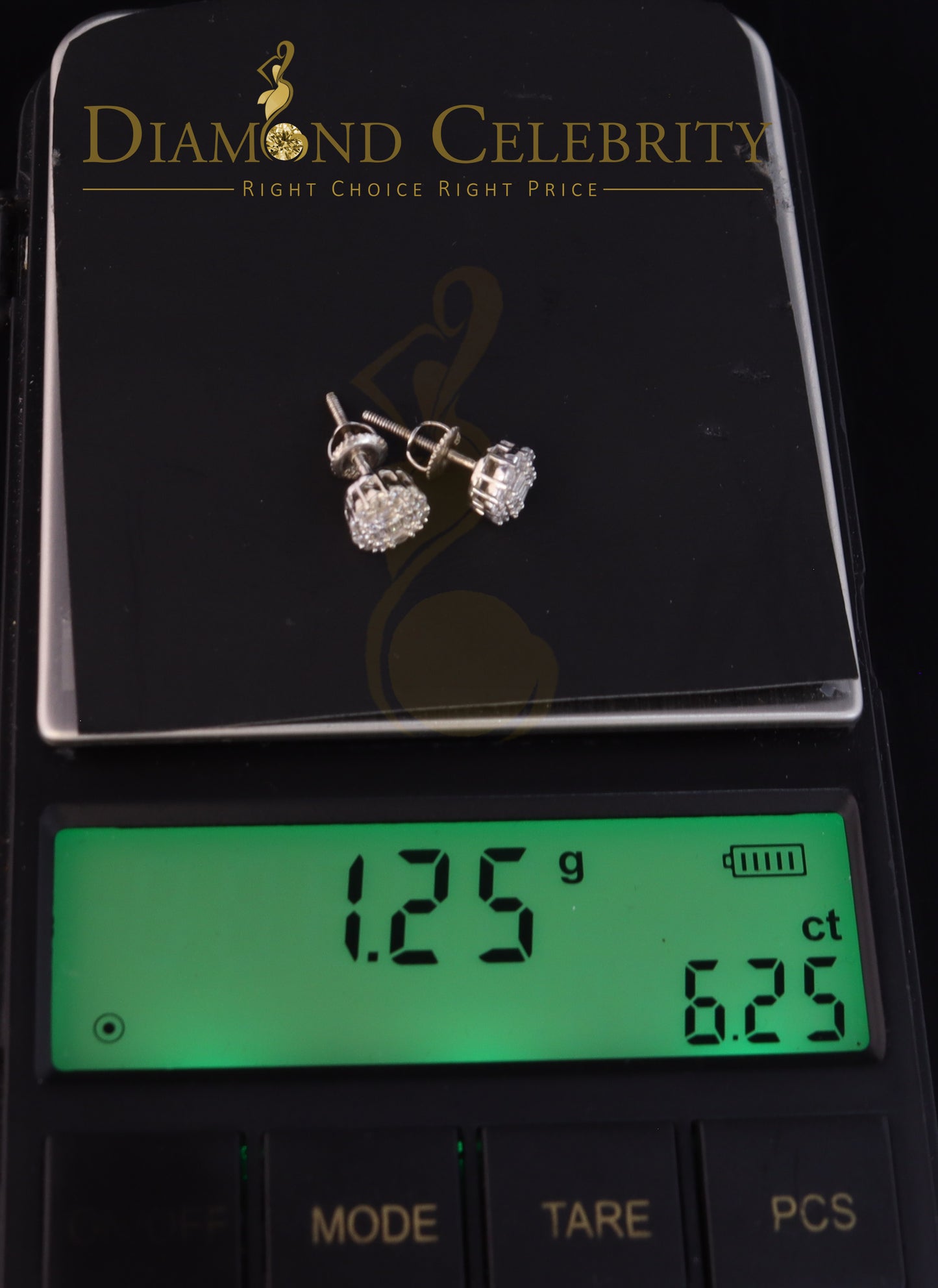 DiamondCelebritees White 0.74ct Sterling Silver 925 Cubic Zirconia Women's Hip Hop Flower Earrings