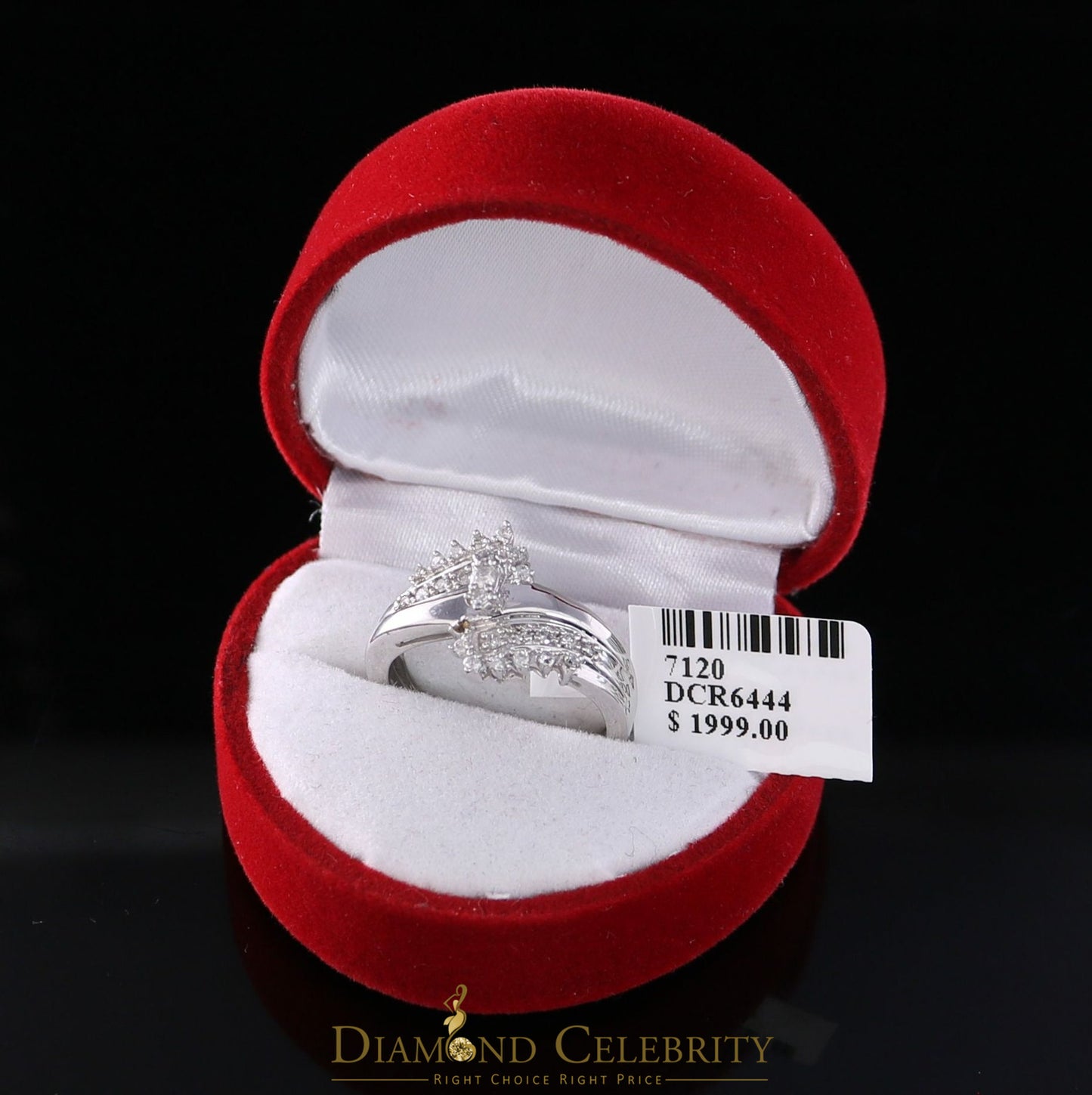 DiamondCelebritees Real 10kt White Gold with 0.25CT Real Diamond Fashion Attractive Ring size 7