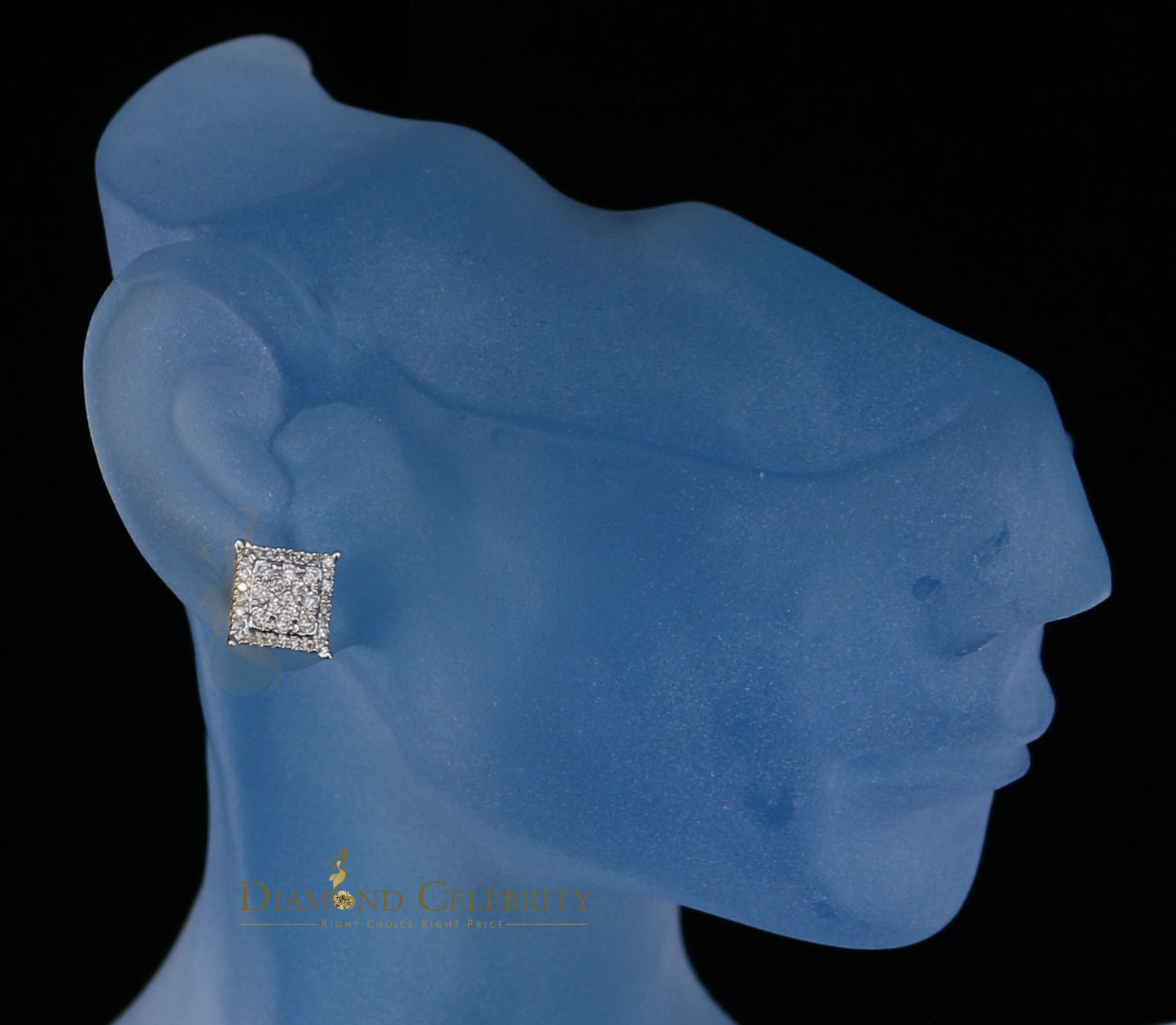 DiamondCelebritees10K Real Yellow Gold with 0.55CT Real Diamond Men's/Women's Stud Earrings