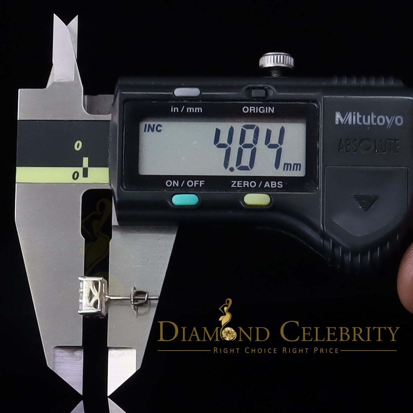DiamondCelebritees Hip Hop 925 White Silver 1.68ct Cubic Zirconia Women's Square Stud Earrings