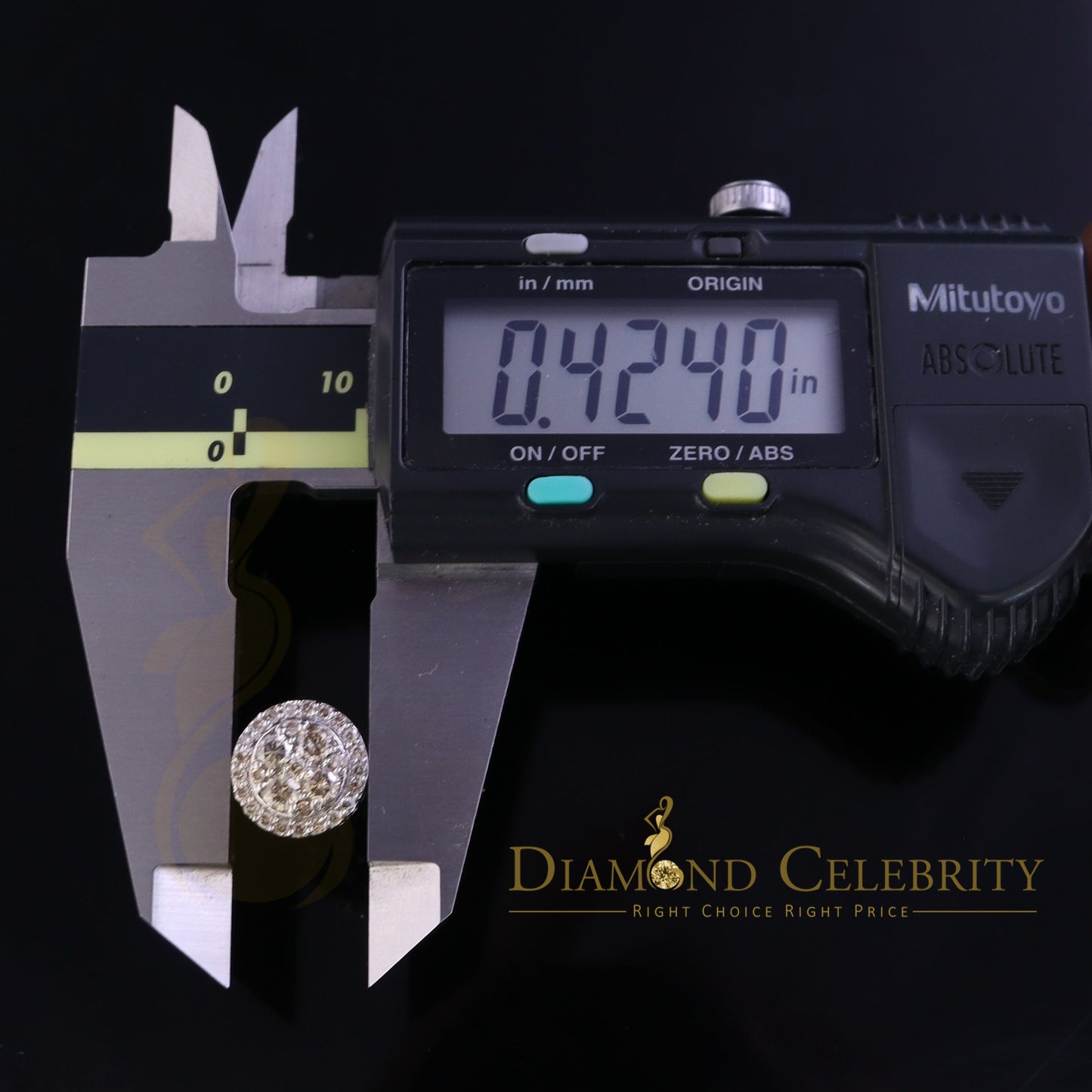 DiamondCelebritees10K Real White Gold Real Diamond 1.25CT Men's/Women's Stud Round Earring