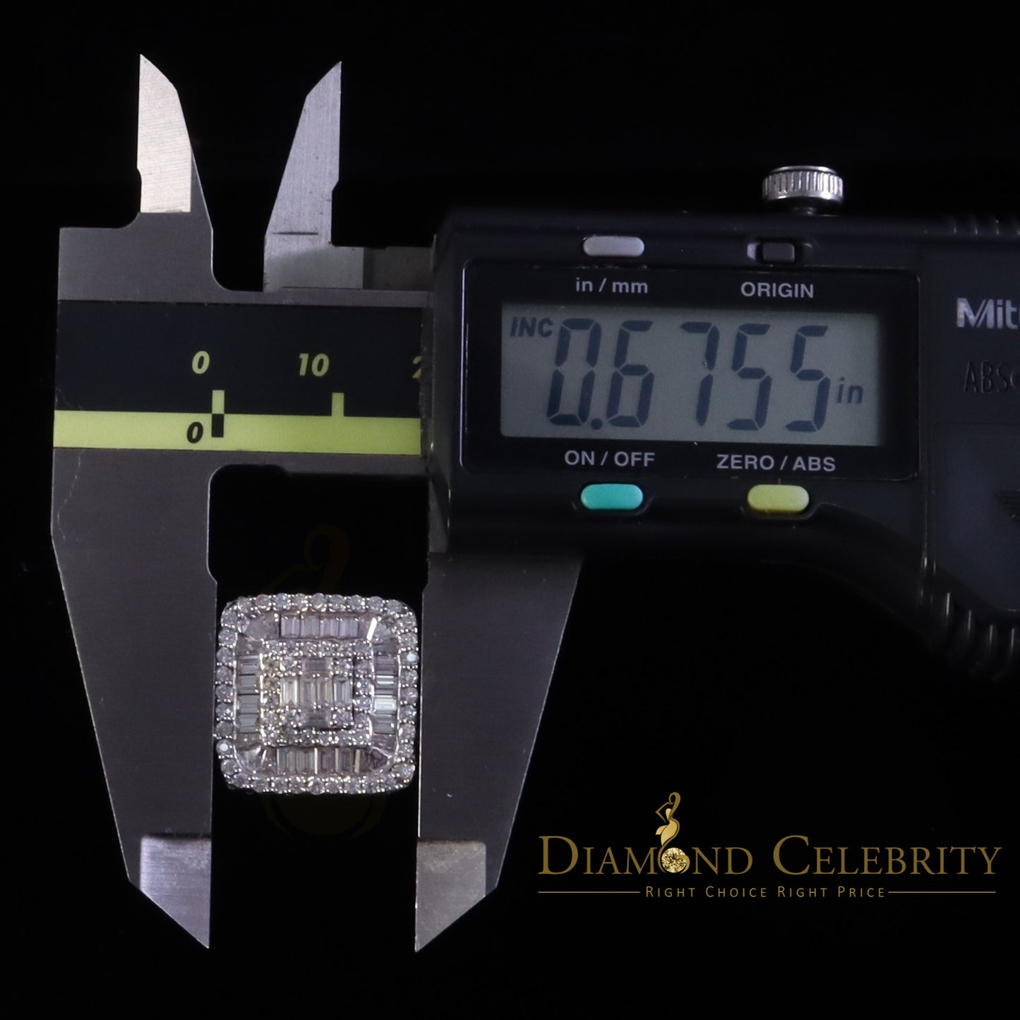 DiamondCelebritees Sterling 925 White Silver 4.50ct VVS D Baguette Moissanite Ring Size 10 Men's