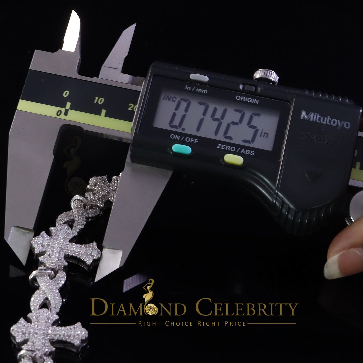 Diamondcelebritees 925 D'Moissanite Silver 8.00CT White Victoria Cross Infinity Bracelet Men/Women