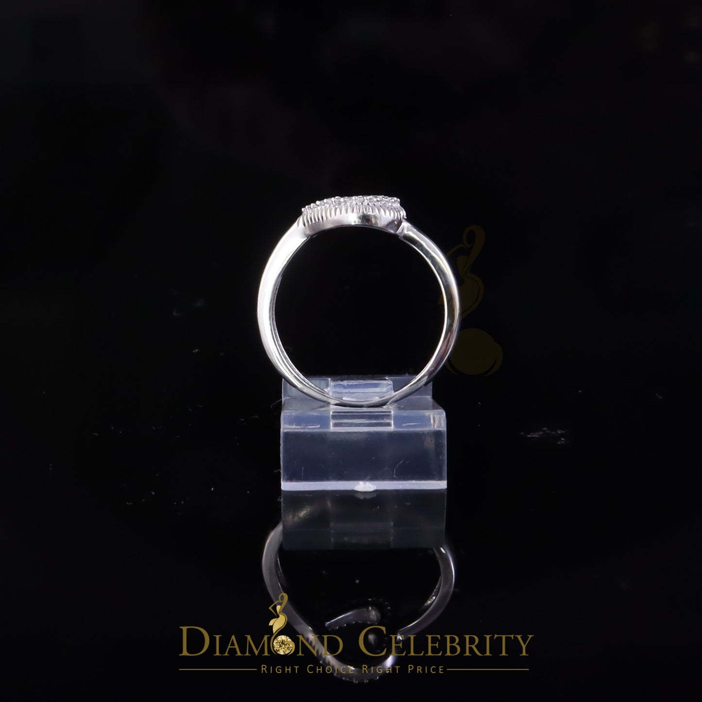 DiamondCelebritees White 925 Sterling Silver 0.22ct Cubic Zirconia Promise Heart Women's Ring SZ 7