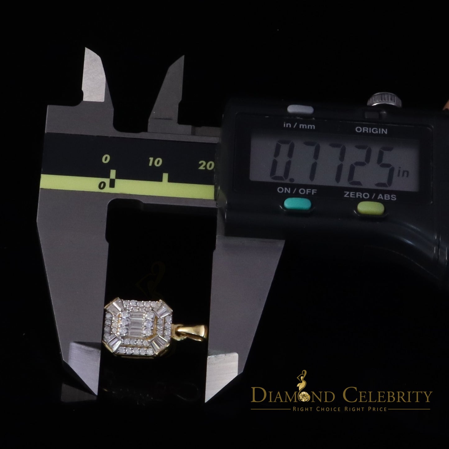 Diamondcelebritees Rectangle shape 925 Yellow Silver 0.75ct VVS D Baguette Moissanite Pendant Women