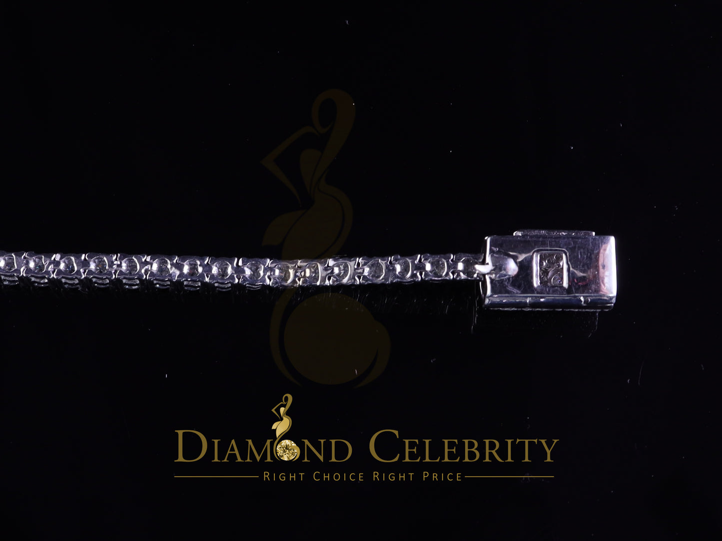 Diamondcelebritees Men's 12ct Moissanite Round 925 Silver White Tennis Bracelet 3mm Thick 8" Long