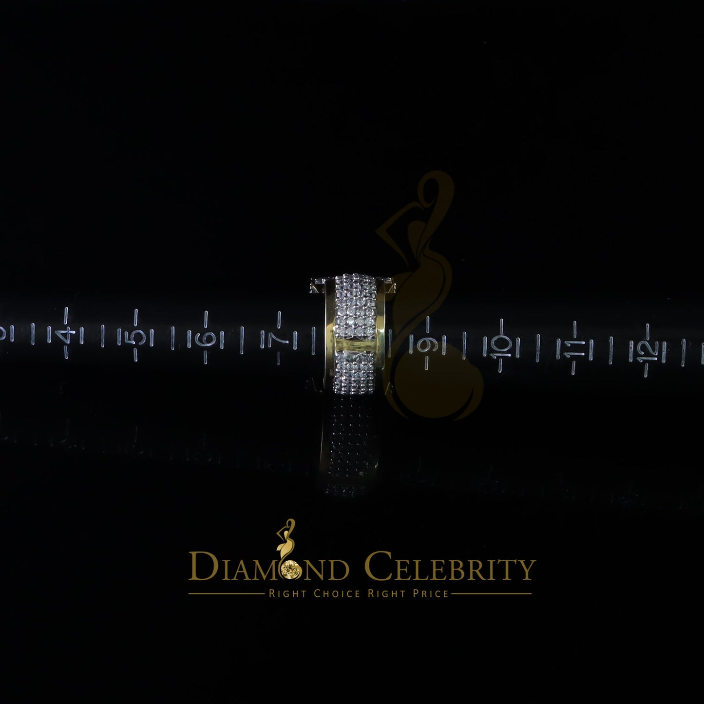 DiamondCelebritees 925 Sterling Yellow Silver 14.0ct Cubic Zirconia Square Womens Gifts Ring Size 8