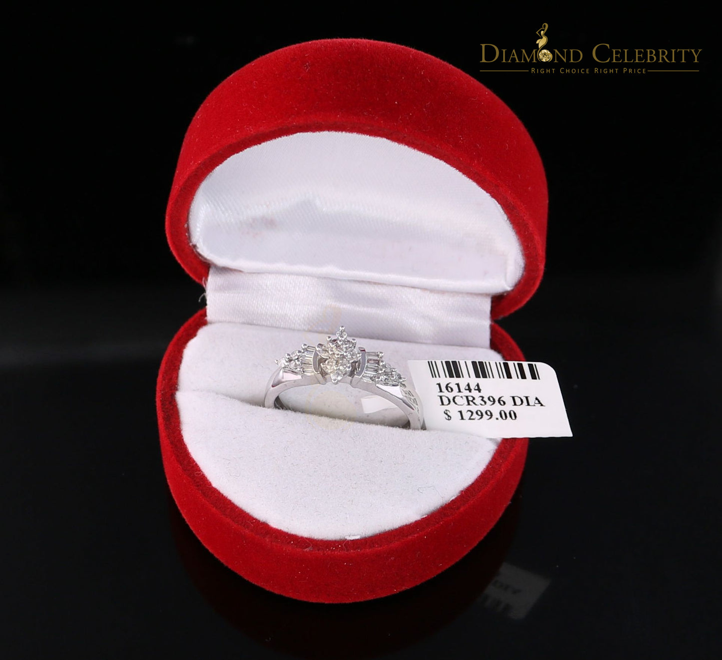 DiamondCelebritees Real 10k White Gold with 0.25CT Real Diamond Womens Diamond shape Ring Size 7