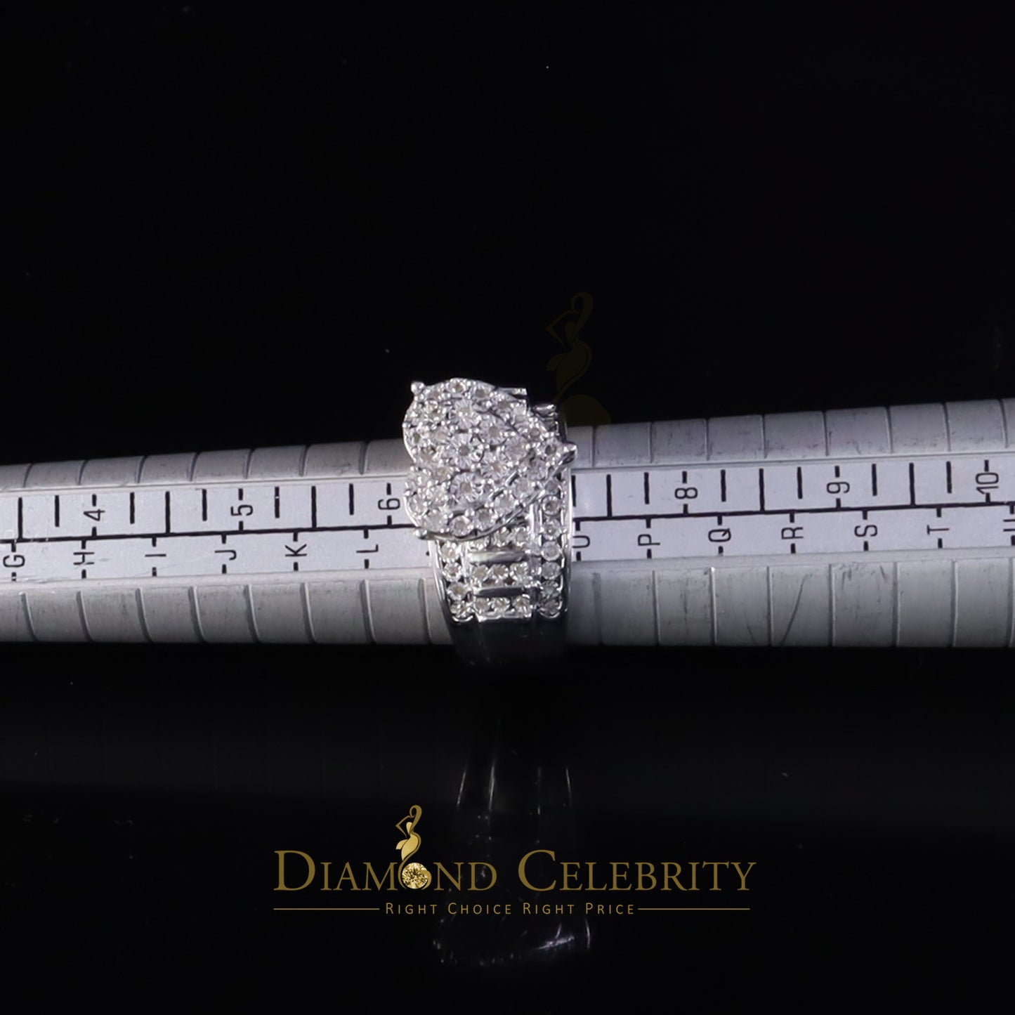 DiamondCelebritees Cindarella White Real Diamond 0.33ct 925 Silver Women Engagement Heart Ring SZ 7