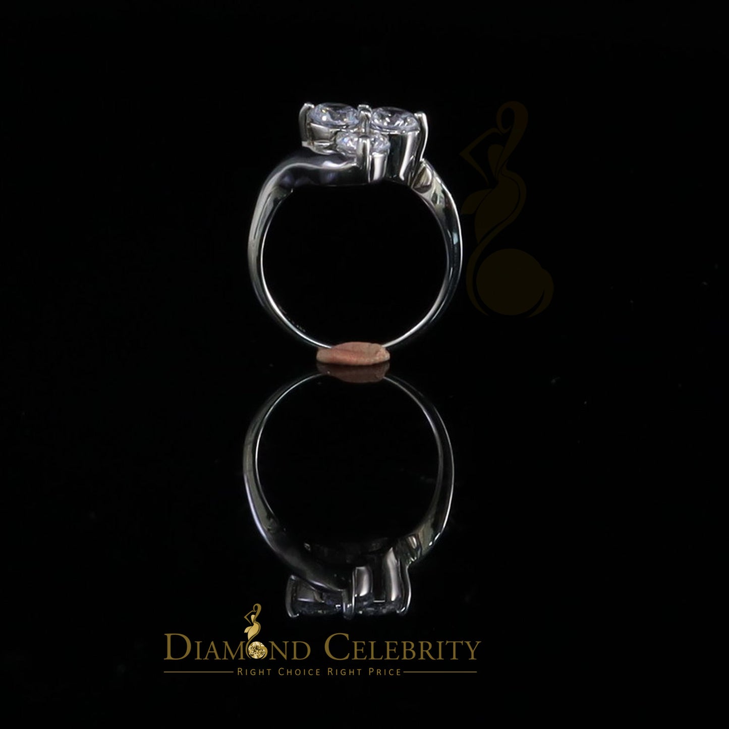 DiamondCelebritees 925 White Silver 1.25ct Cubic Zirconia 4 Stone Engagement Womens Ring Size 7