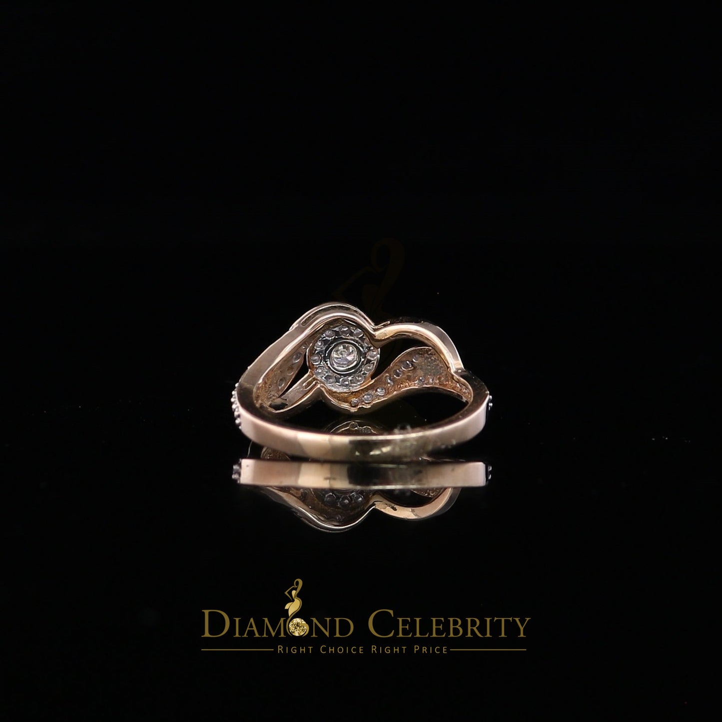 DiamondCelebritees Real 10kt Yellow Gold with 0.40 CT Real Diamond CLUSTER Womens Ring size 6.5