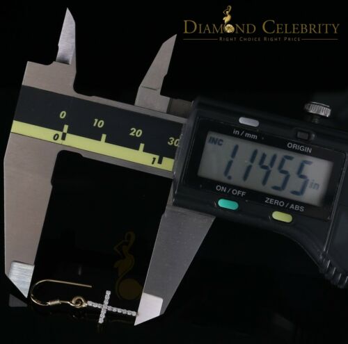 DiamondCelebritees Yellow 0.40ct Sterling 925 Silver Hip Hop Cross Dangling Women's & Men's Earring