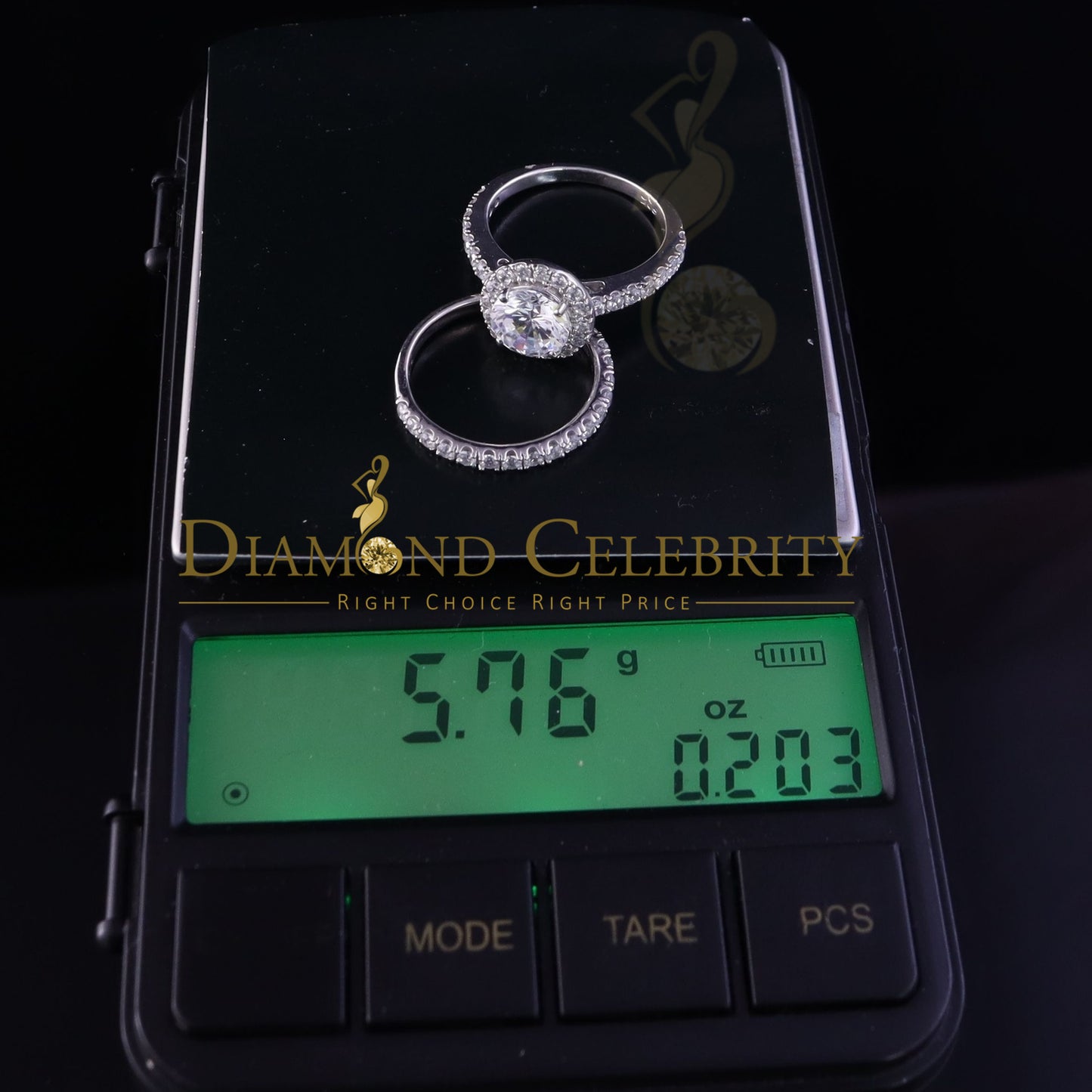 DiamondCelebritees 4.58ct White Cubic Zirconia 925 Sterling Silver Bridal Fashion Womens Ring SZ 7