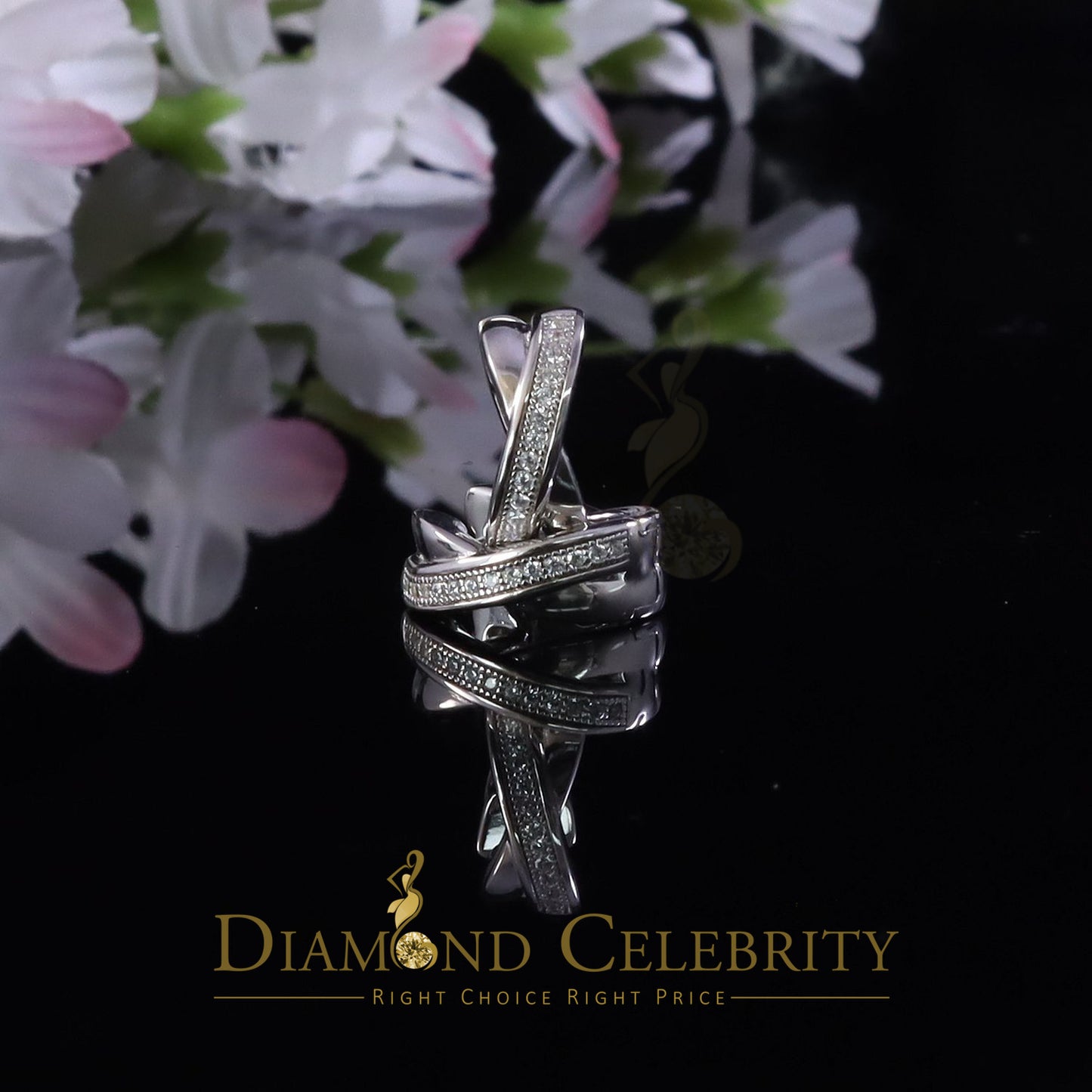 DiamondCelebritees Mens hip hop white Gold 925 Sterling Silver Iced 1 row Huggie Hoop earrings