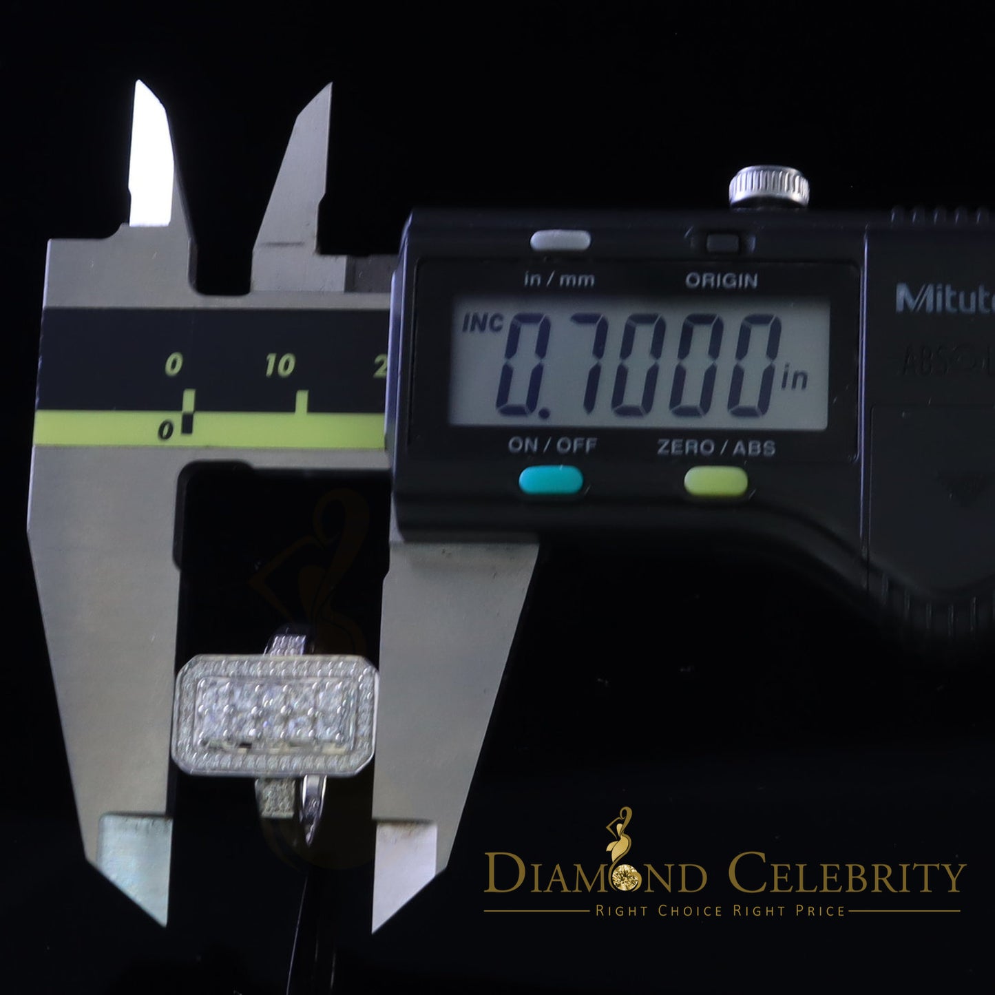 DiamondCelebritees 925 Sterling White Silver with Cubic Zirconia 2.75 ct Rectangle Ring Size 7