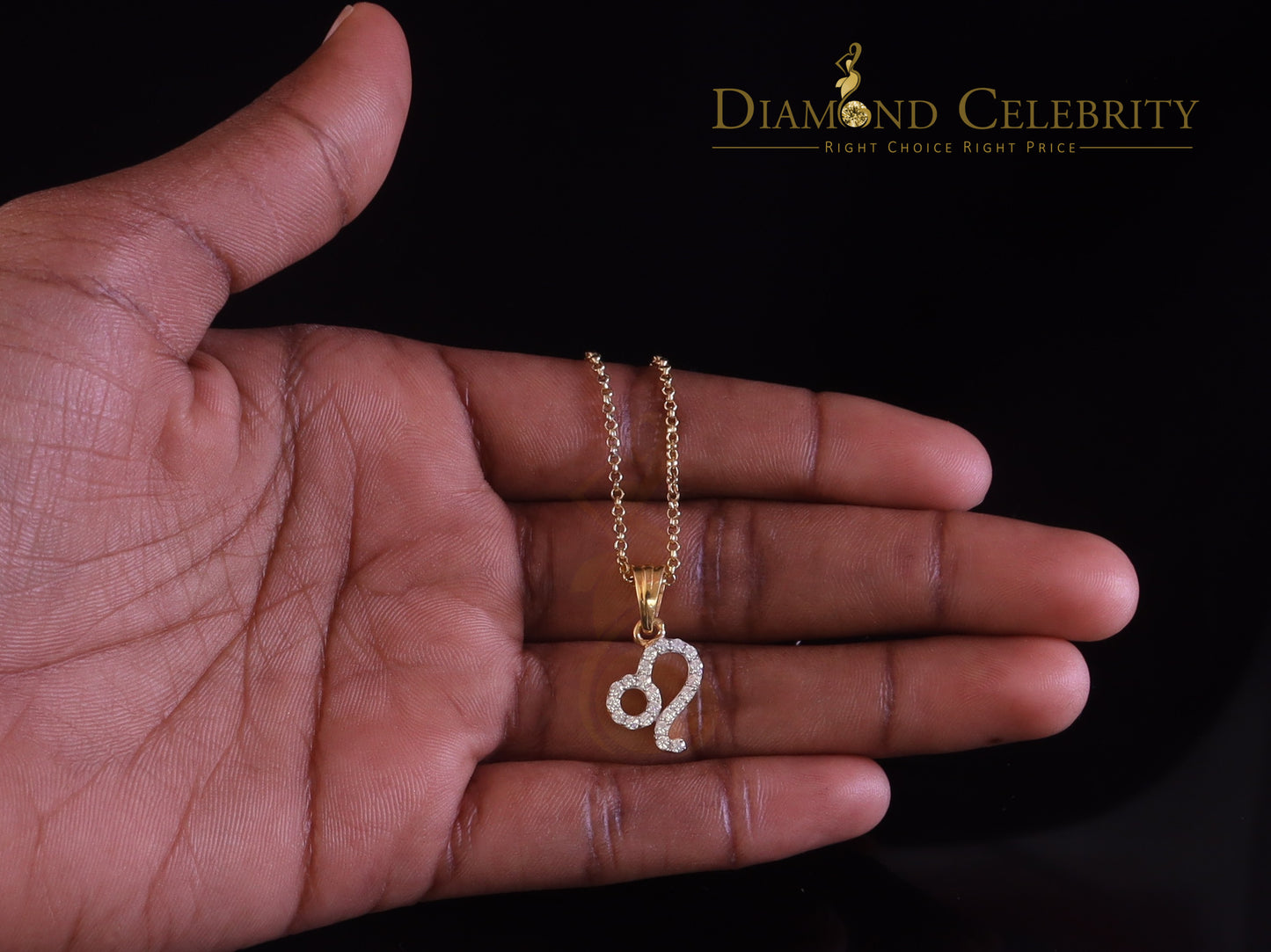 DiamondCelebritees 0.55ct Cubic Zirconia Yellow Silver LEO-AUGUST Month Men's & Women's Pendant