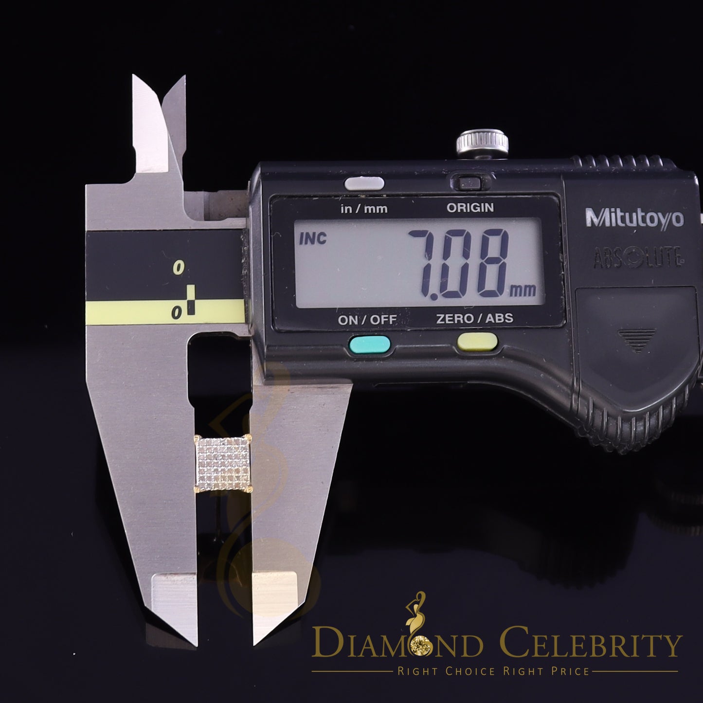 DiamondCelebritees Aretes Para Hombre 925 Yellow Silver 0.25ct Square Diamond Stud men's Earrings