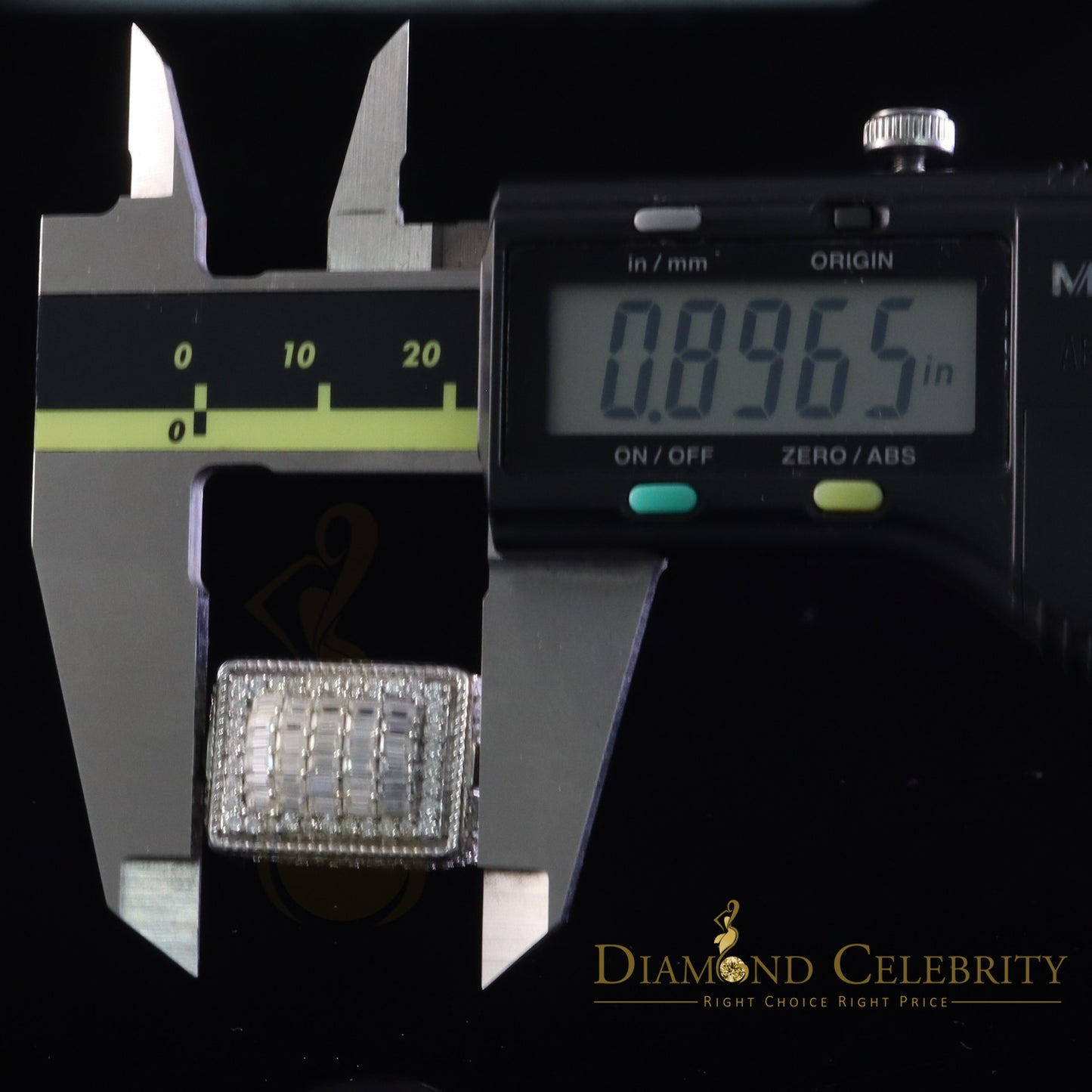 DiamondCelebritees Men's for 925 White Silver 4.50ct VVS 'D' Moissanite Rectangle Rings Size 10