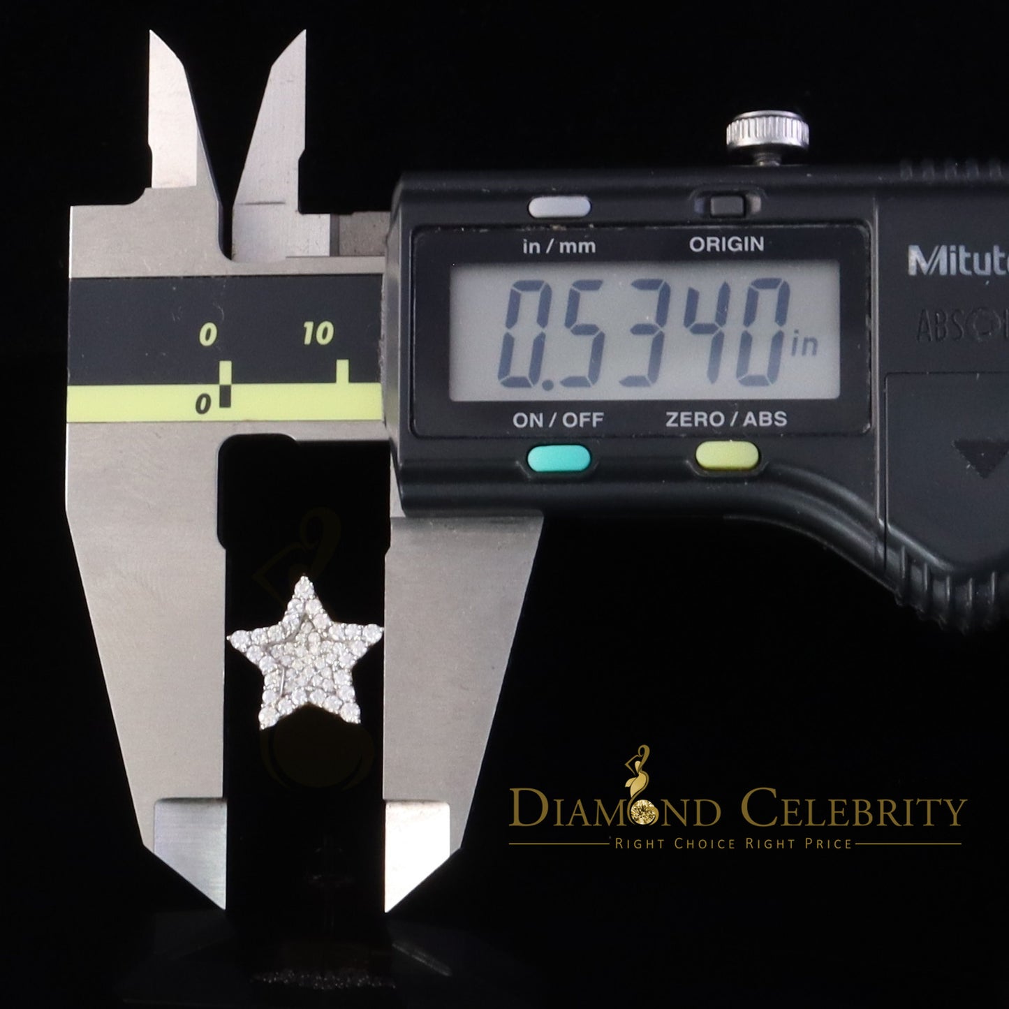 DiamondCelebritees 925 Yellow Silver 1.00ct VVS 'D' Moissanite Star Stud Earring Men's/Womens