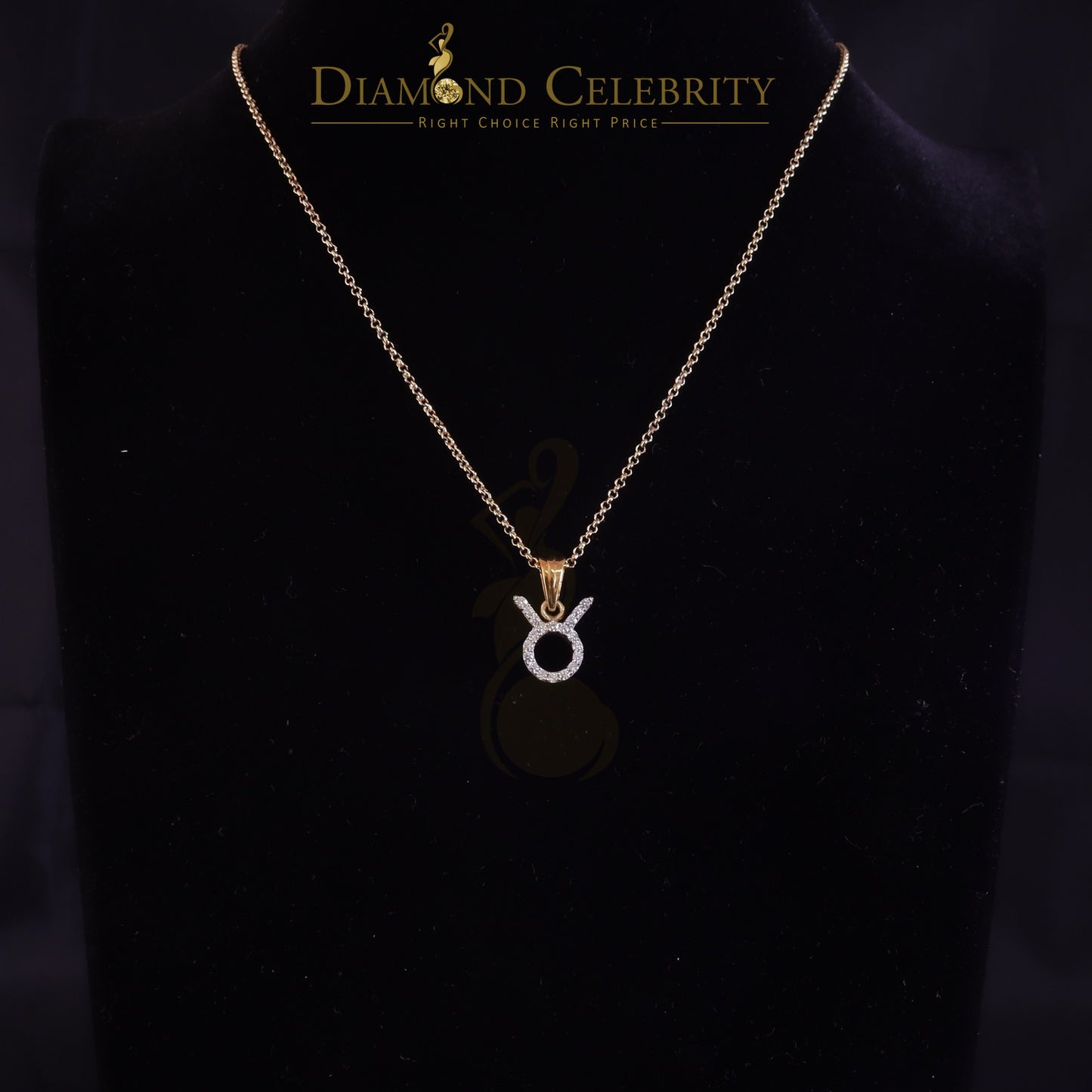 DiamondCelebritees 0.65ct Cubic Zirconia Silver Yellow TAURUS MAY Month Pendant for Men's & Women's
