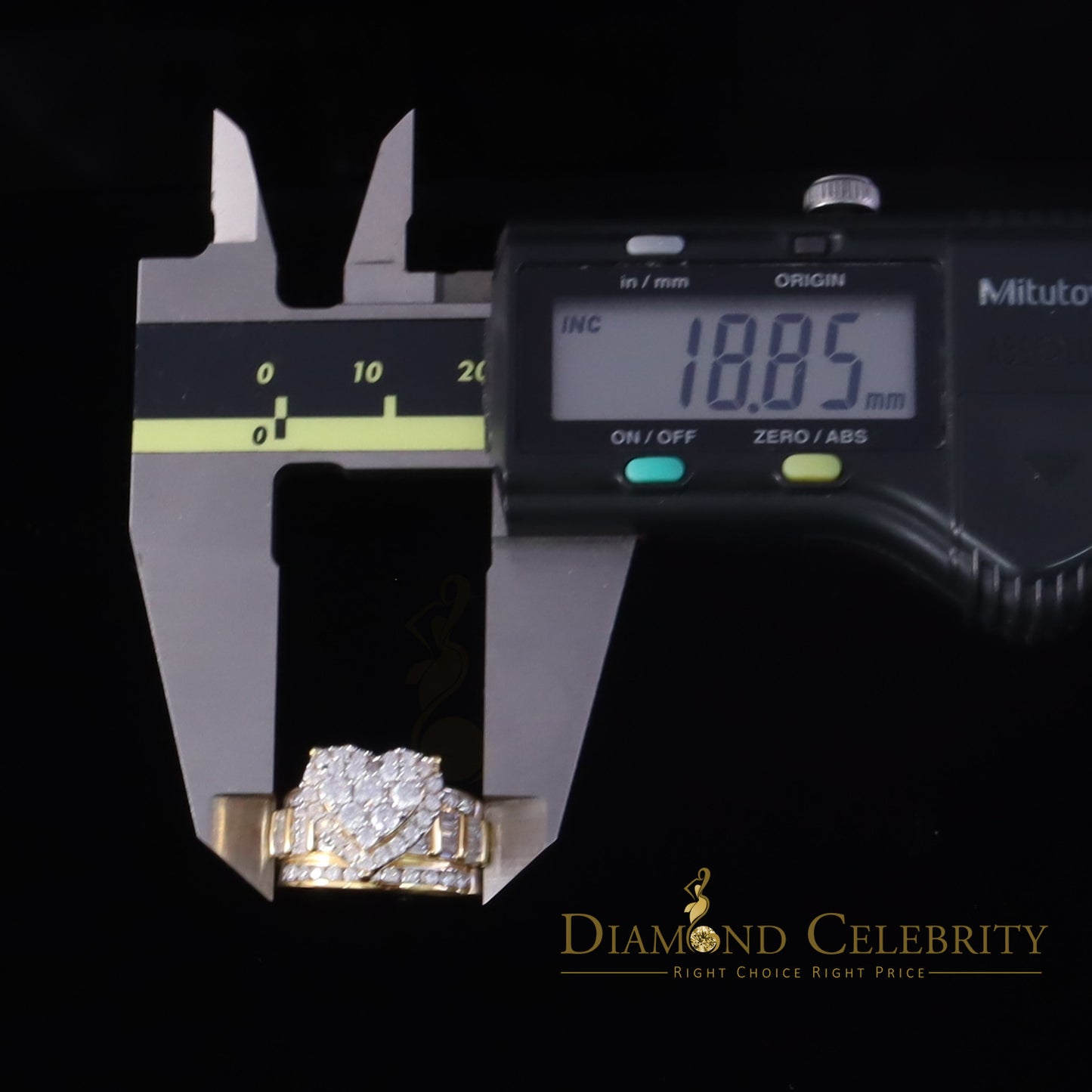 DiamondCelebritees Womens Cinderella Heart Ring SZ7 Yellow 925 Silver 1.00ct VVS D Moissanite