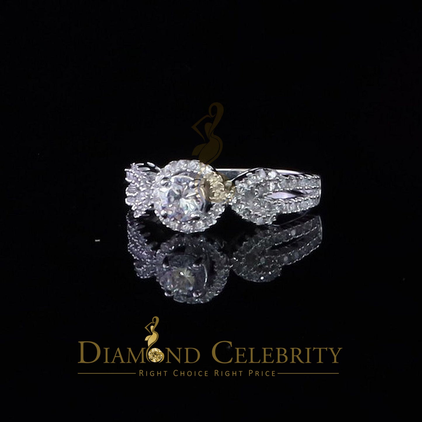 DiamondCelebritees Diamond Celebrity Sterling Silver 925 White 64 Cubic Zirconia Women's Ring SZ 8