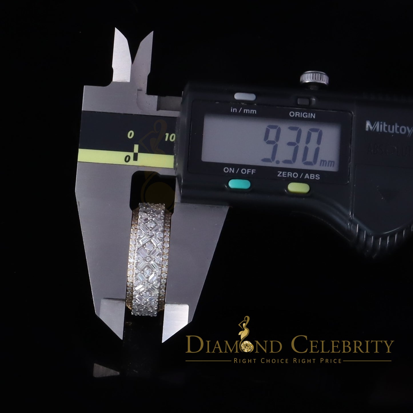 DiamondCelebritees New Baguette Band Ring SZ 8 Women/Men 925 Yellow Silver2.50ct VVS D Moissanite