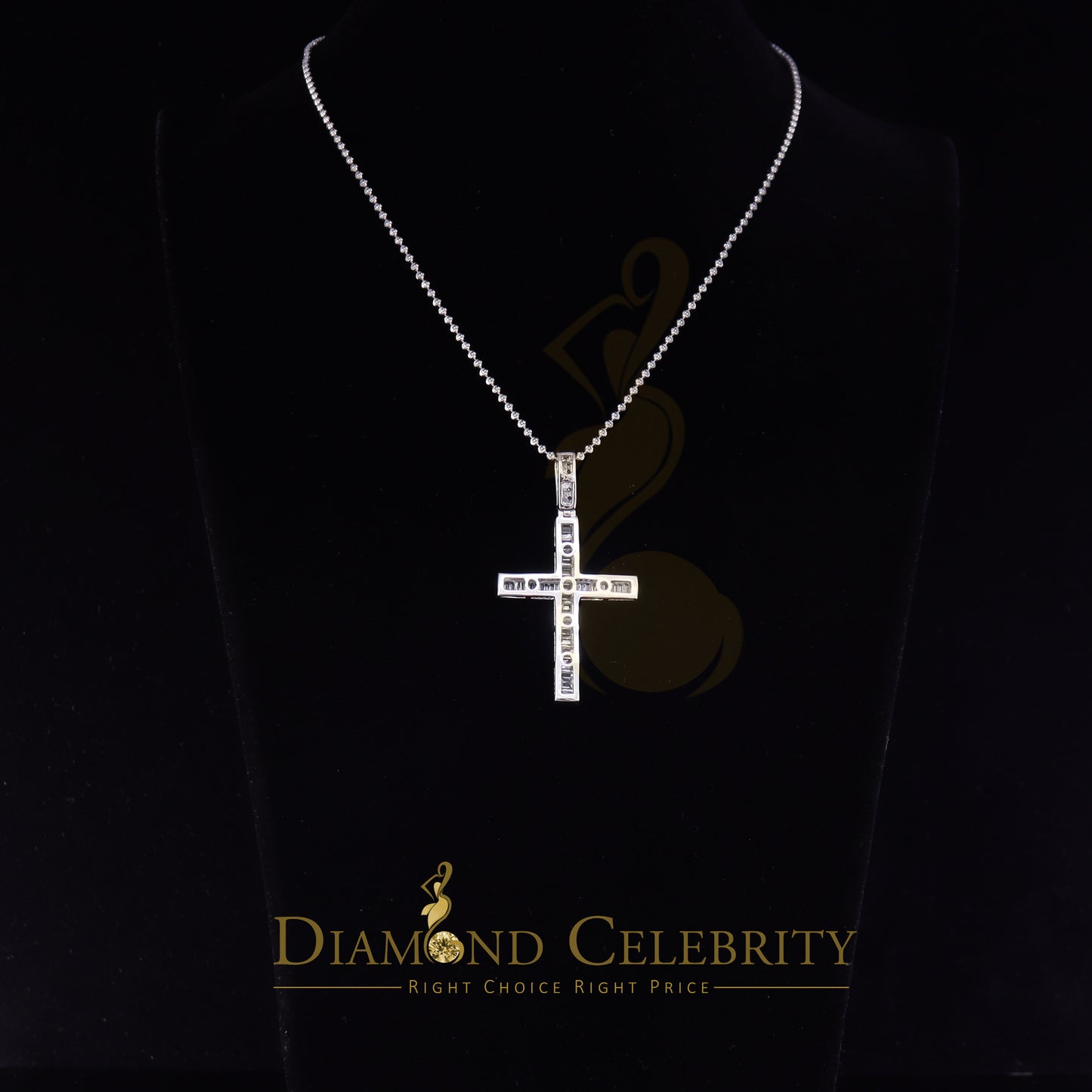 DiamondCelebritees Attractive 925 Sterling Silver Bug CROSS Pendant White 4.52ct Cubic Zirconia