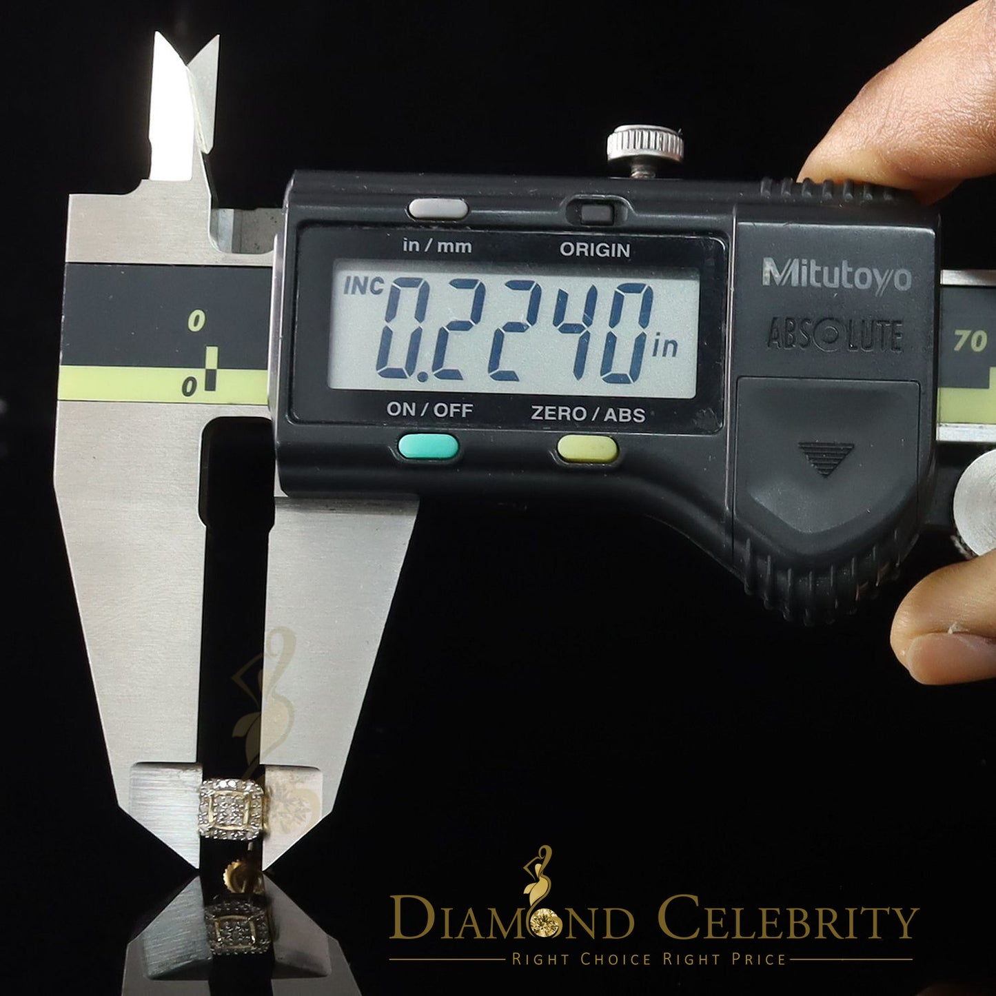 DiamondCelebritees 0.10ct Diamond 925 Sterling Silver Yellow Square Earring For Men's / Women's