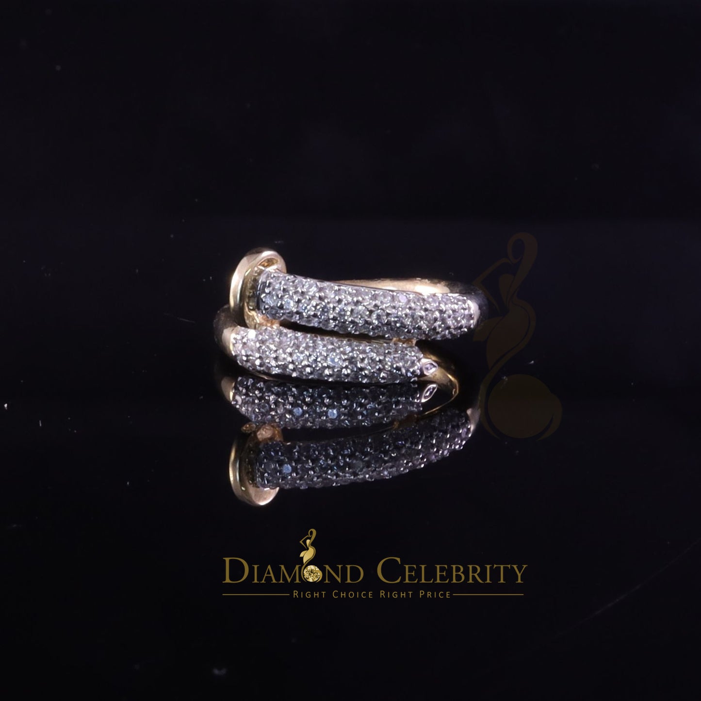DiamondCelebritees 0.70ct Cubic Zirconia Yellow Sterling Silver Men's/ Women Ring Engagement SZ 6.5