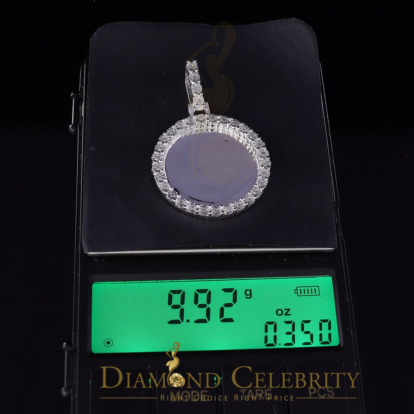 DiamondCelebritees Real 0.50ct Diamond 925 Sterling Silver 1.25" PICTURE Fashion White Pendant
