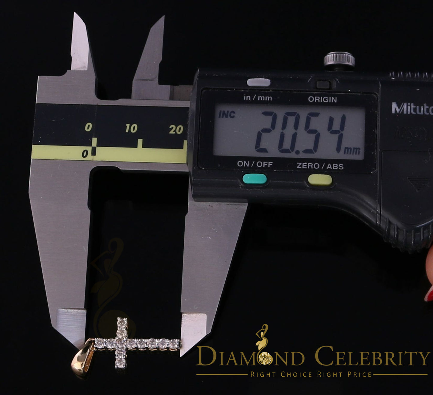 DiamondCelebritees 10k Real Gold Real Diamond 0.50ct CROSS Charm Fashion Yellow Style Pendant