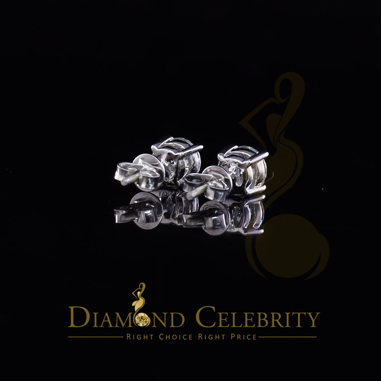 Diamondcelebritees Men's/Women Stud White 925 Silver 2.00ct VVS 'D' Moissanite Stud Stud Earrings