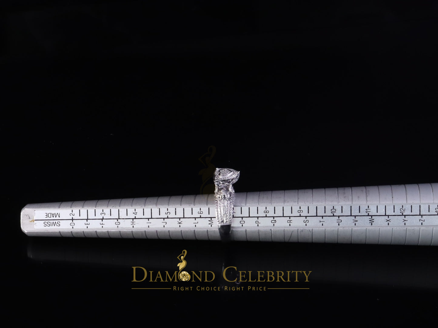 DiamondCelebritees Real Diamond 0.10ct White 925 Sterling Silver Womens Engagement Heart Ring SZ 7