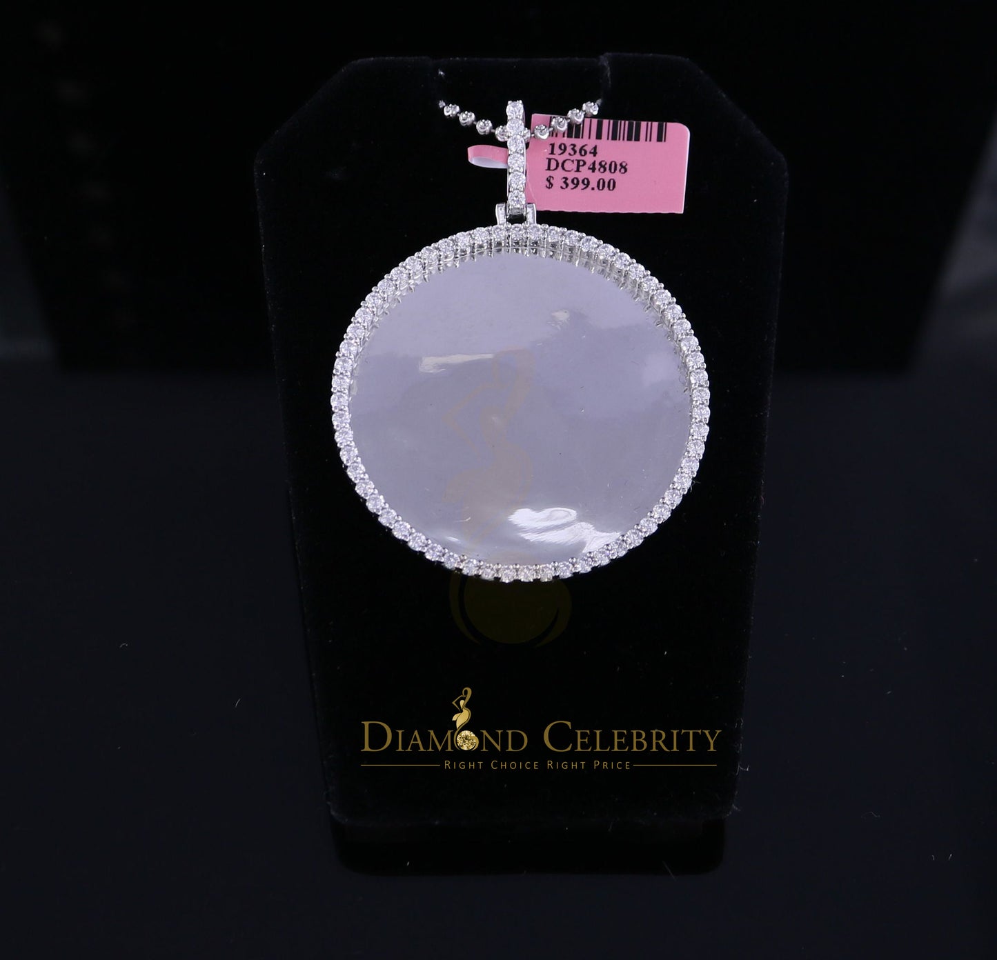 DiamondCelebritees White 925 Silver Sterling Charming Necklace Pendant with 3.96ct Cubic Zirconia