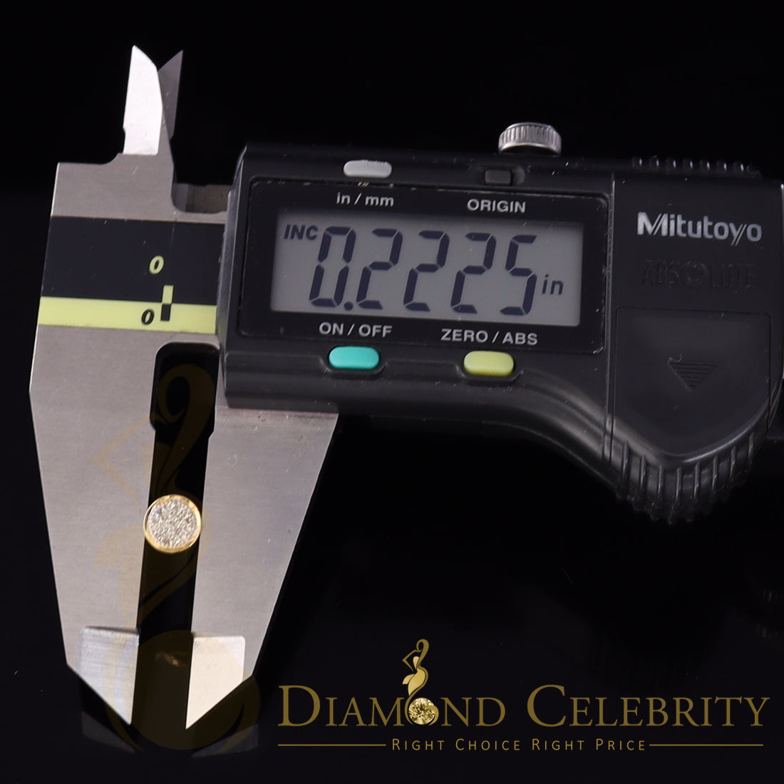 DiamondCelebriteesMen's 10K Real Yellow Gold with Real 0.05ct Diamond Round Stud Earring for Women