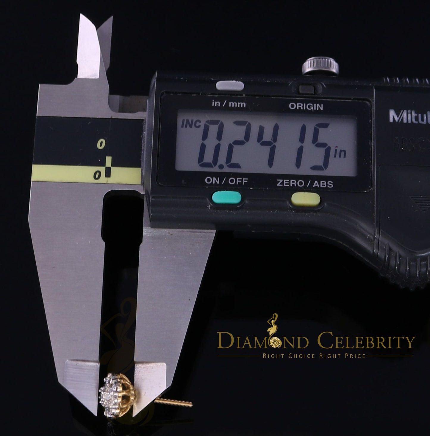 DiamondCelebritees10K Real Yellow Gold Real Micro Diamond 0.15CT Men's/Women's Stud Earring